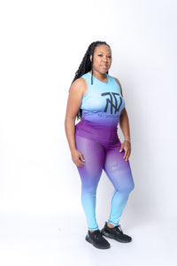 Load image into Gallery viewer, Blue and  Purple Legging Set
