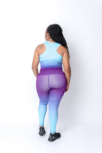 Load image into Gallery viewer, Blue and  Purple Legging Set
