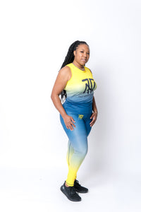 Load image into Gallery viewer, Yellow and Blue Legging Set
