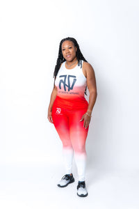 Load image into Gallery viewer, Red and White Fade Legging Set

