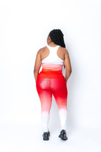 Load image into Gallery viewer, Red and White Fade Legging Set
