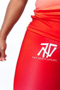 Load image into Gallery viewer, Red and White Fade Legging Set
